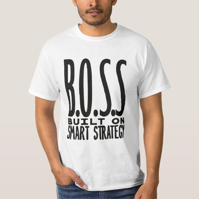 Camiseta Boss Built On Smart Strategy Typography Design (Frente)