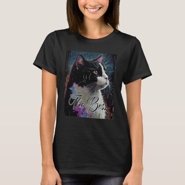 Camiseta Boss Tuxedo Cat  for Mom Dad (Frente)