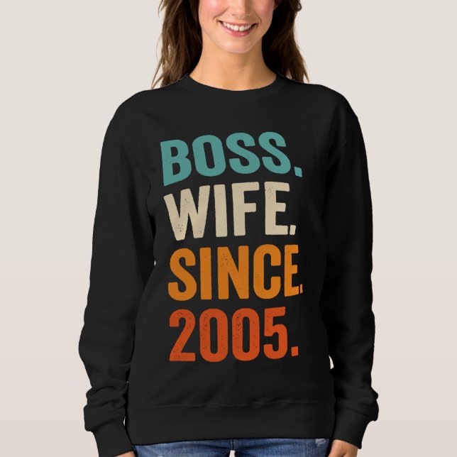 Camiseta Boss Wife Since 2005 18th wedding anniversary (Frente)