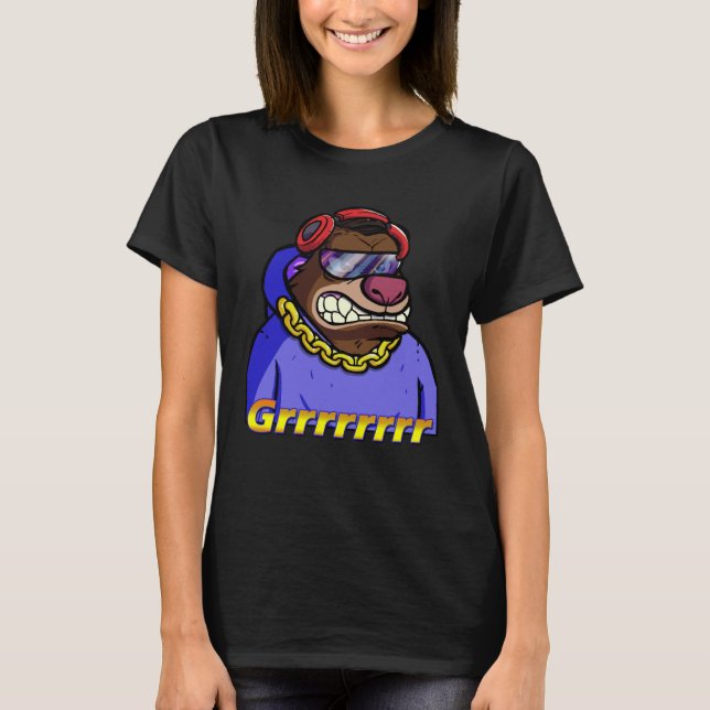 Camiseta Bossy Bear Club NFT Non Fungible Artwork Grrr Grow (Frente)