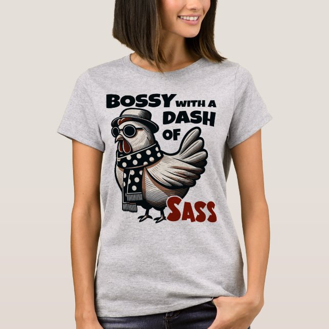 Camiseta Bossy com um traço de bunda - Legal Hen (Frente)