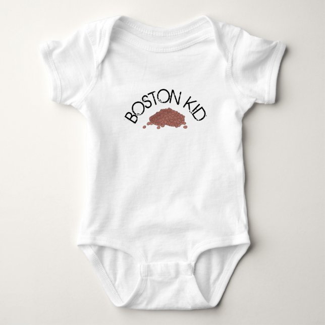 Camiseta Boston Baby Kid Feijões Feijões Massachusetts Food (Frente)
