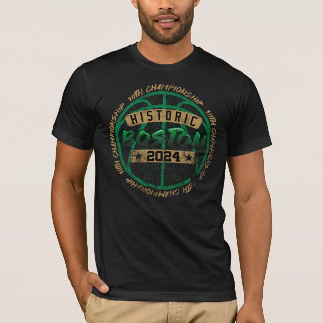 Camiseta Boston Basbol, 18° campeões históricos 2024 (Frente)