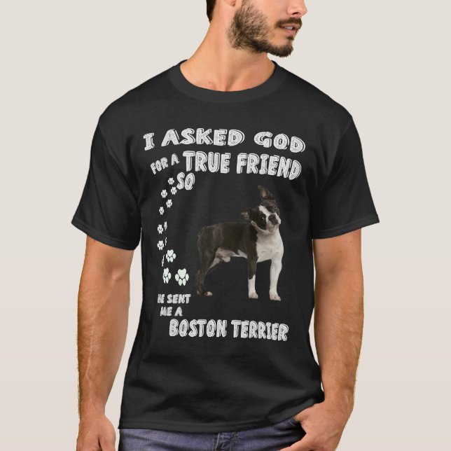 Camiseta Boston Bull Terrier Dog Cita Mãe Pai Impressão Bos (Frente)