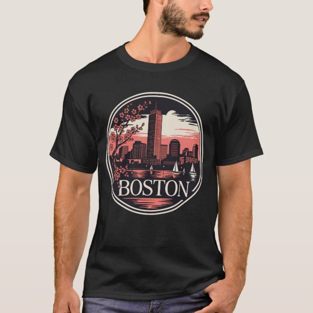Camiseta Boston City Massachusetts EUA (Frente)