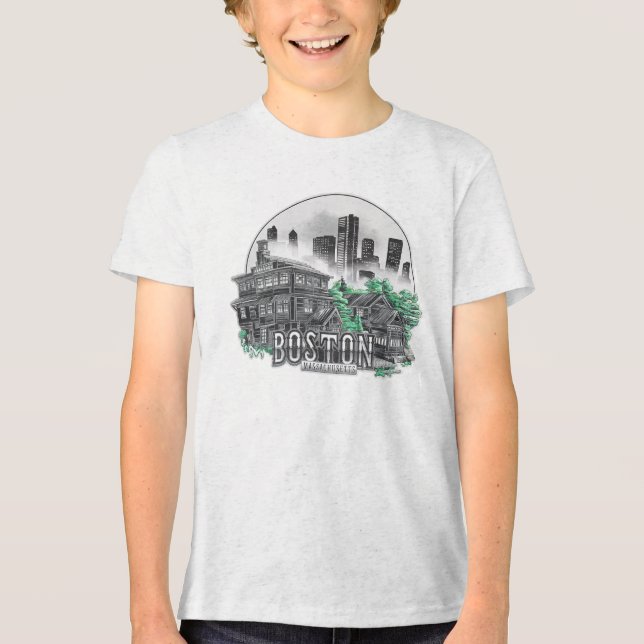 Camiseta Boston City Massachusetts EUA (Frente)