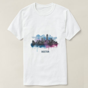 Camiseta Boston City Skyline, Boston Mãe Skyline