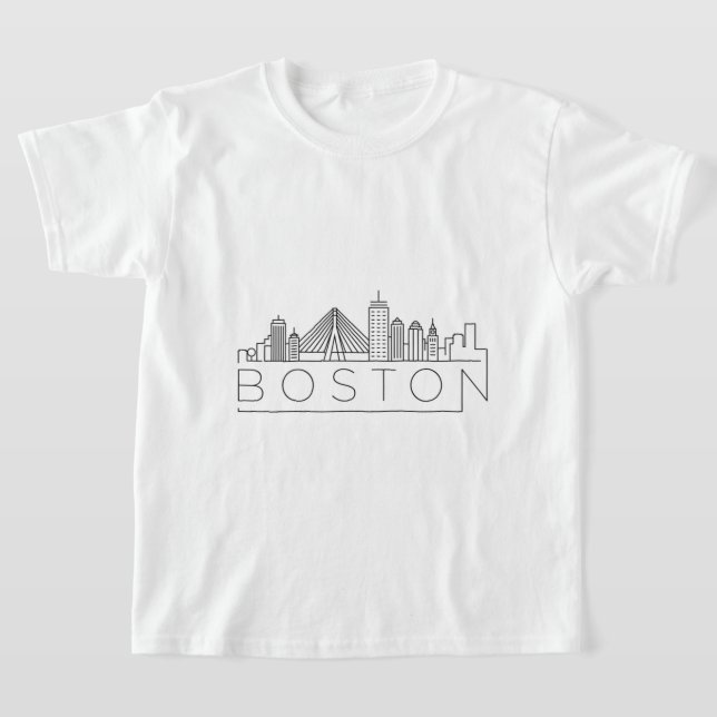 Camiseta Boston City Skyline, linha do horizonte de boston  (Postura )