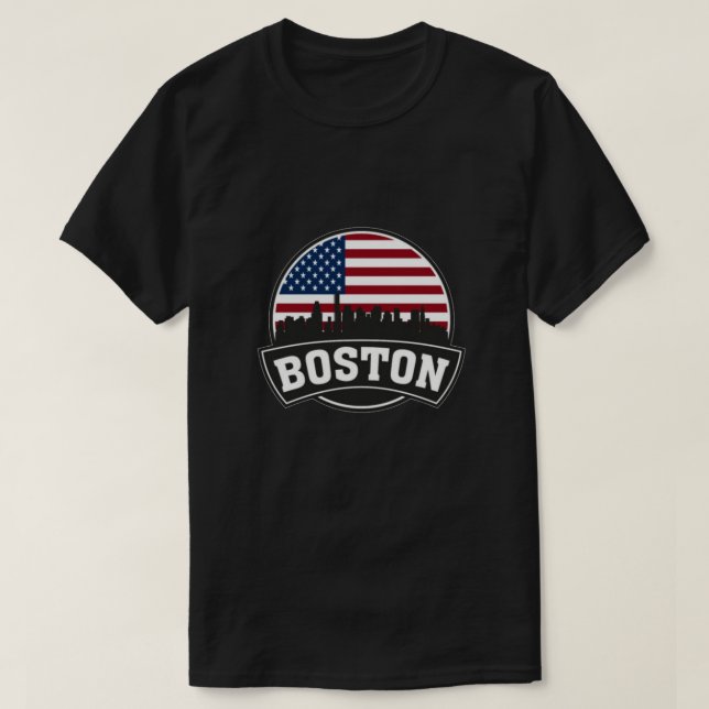 Camiseta Boston City Skyline, linha do horizonte de boston  (Frente do Design)