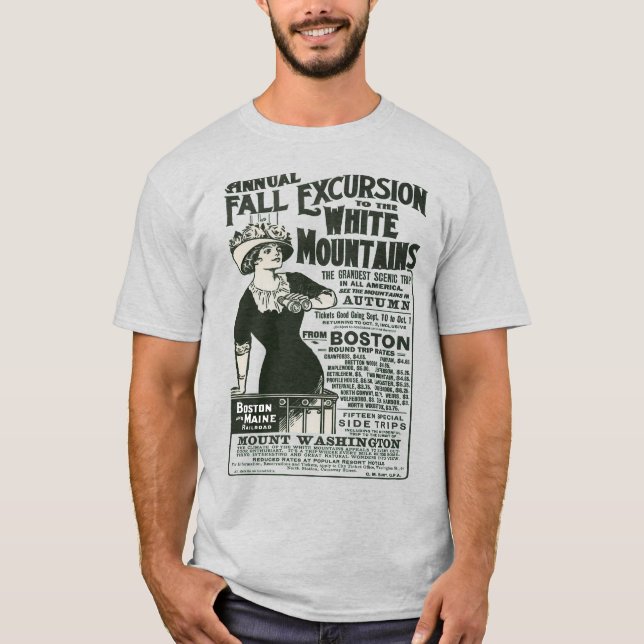 Camiseta Boston e Maine Railroad White Mounties Mt Wash (Frente)