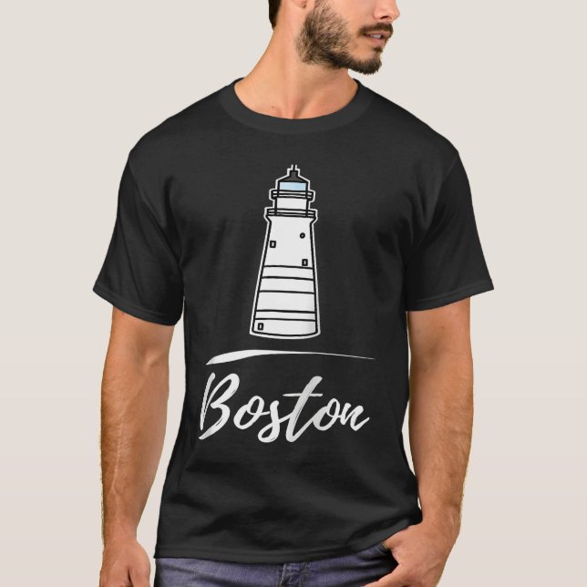 Camiseta Boston lighthouse Massachusetts Raglan Baseball (Frente)