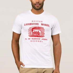 Camiseta Boston Locomotive Works, 1852, vermelha