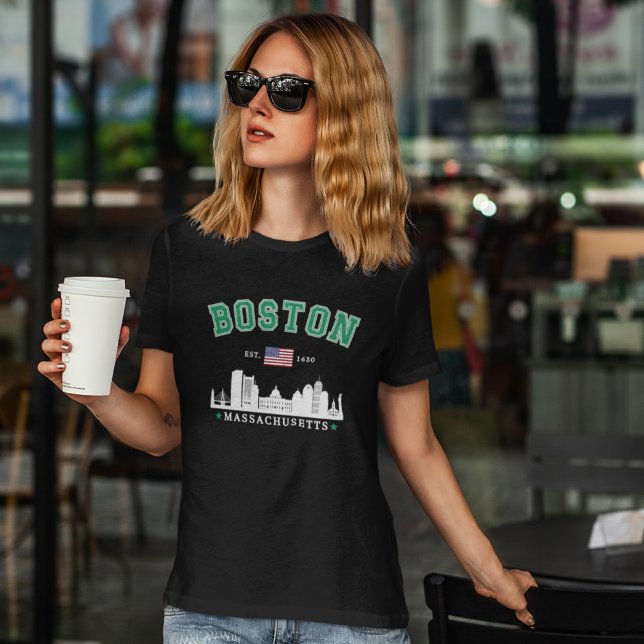 Camiseta Boston Massachusetts Est. 1630 Funny Travel (Criador carregado)