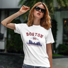 Camiseta Boston Massachusetts Est. 1630 Travel