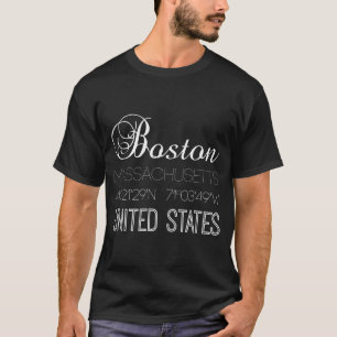 Camiseta Boston, Massachusetts, na moda dos Estados Unidos