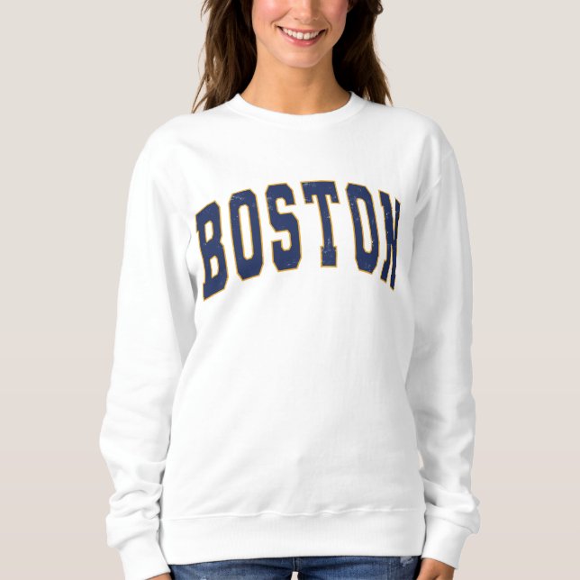 Camiseta Boston Massachusetts Vintage College Style (Frente)