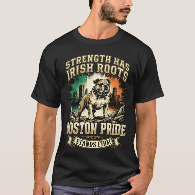 Camiseta Boston Pride Irish Roots Bulldog (Frente)