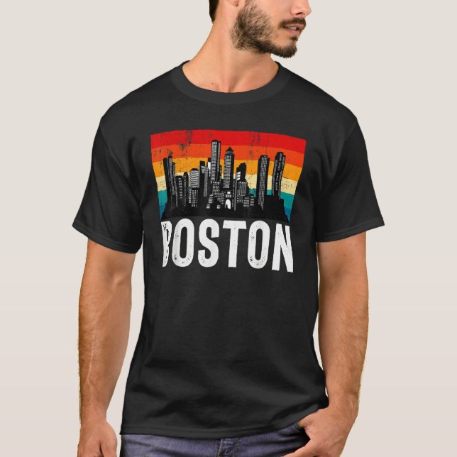 Camiseta Boston  Retro Boston  Boston Massachusetts (Frente)