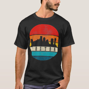 Camiseta Boston Skyline Massachusetts Vintage Pride Gift