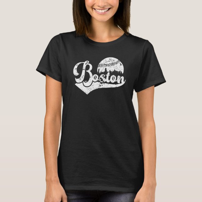 Camiseta Boston Souvenir Massachusetts Skyline Hometown (Frente)