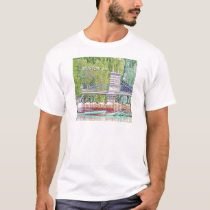 Camiseta Boston Swan Boats in Pencil and Ink Filter