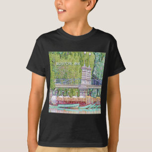 Camiseta Boston Swan Boats in Pencil and Ink Filter