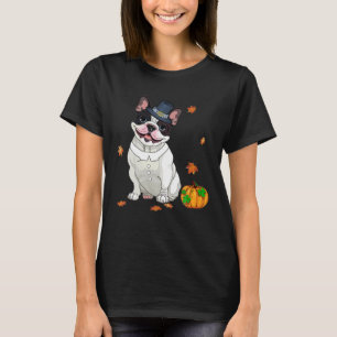 Camiseta Boston Terrier Ação de Graças Figurino Peregrino T