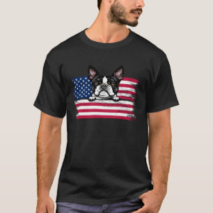 Camiseta Boston Terrier American Flag Dog