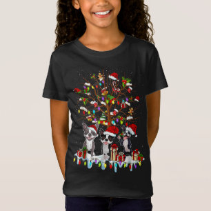 Camiseta Boston Terrier Árvore de Natal Engraçado Xmas Bost