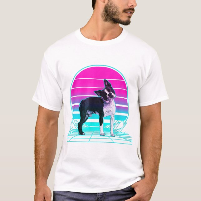 Camiseta Boston Terrier, Boston Terrier pai, cão l (Frente)