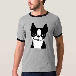 Camiseta Boston Terrier Cão-de-cartoon