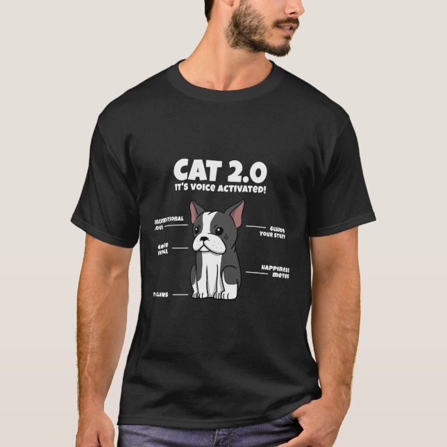 Camiseta Boston Terrier Cat 2 0 (Frente)