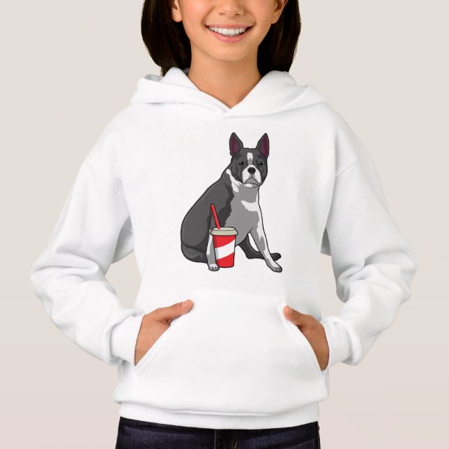 Camiseta Boston Terrier com bebida (Frente)