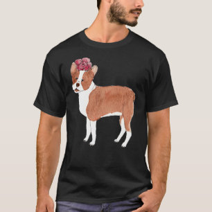 Camiseta Boston Terrier com flor