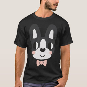 Camiseta Boston Terrier Com Uma Gravata De Arco Equipada