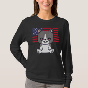 Camiseta Boston Terrier Dog 4 De Julho Patriótico Eua Ameri
