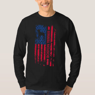 Camiseta Boston Terrier Dog Bandeira Americana Patriótica 4