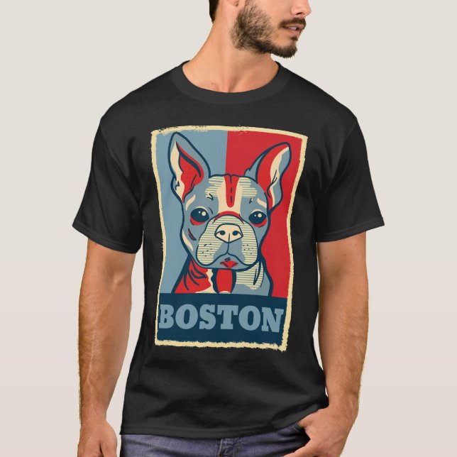 Camiseta Boston Terrier Dog Dog Puppy Retro Vintage (Frente)