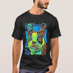 Camiseta Boston Terrier Dog Face Puppy Pop Art