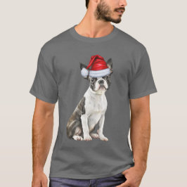 Camiseta Boston Terrier Dog Fria Natal
