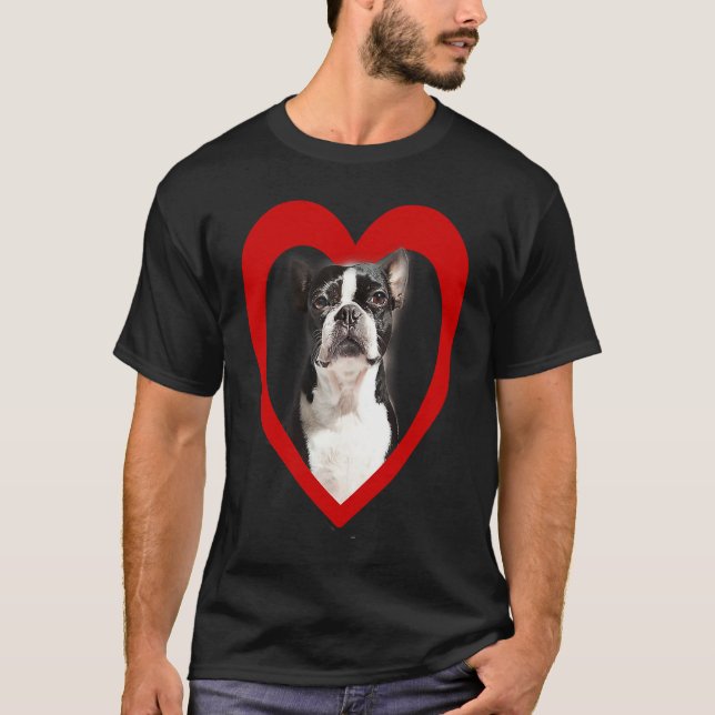 Camiseta Boston Terrier  Dog Heart   Terrier  Boston Terrie (Frente)