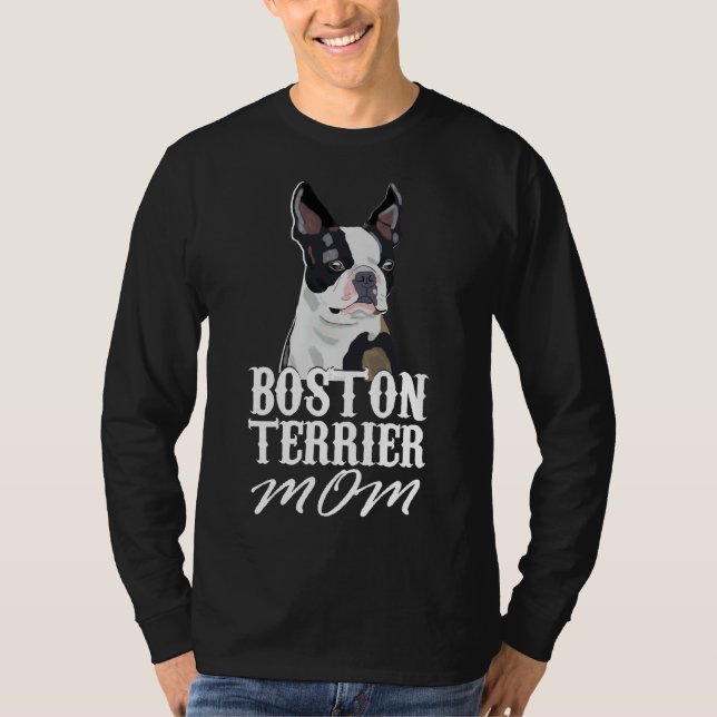 Camiseta Boston Terrier Dog Mamãe Feita Scoop (Frente)