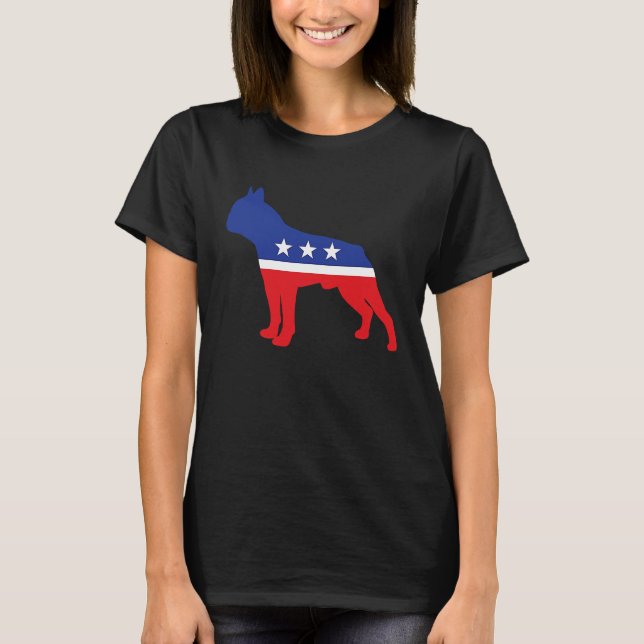 Camiseta Boston Terrier Dog  Political Symbol Election Masc (Frente)
