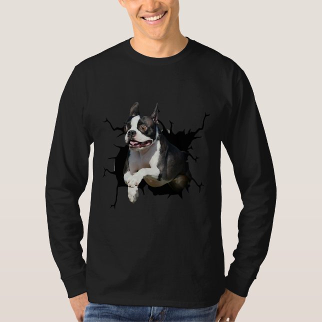 Camiseta Boston Terrier Dog Raça Cachorros Puppy Decal (Frente)