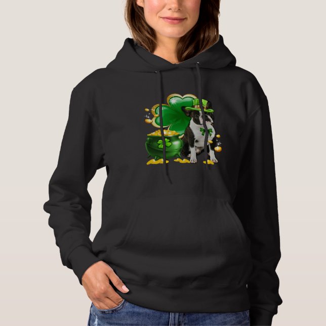 Camiseta Boston Terrier Dog Shamrock Irish Saint St Patrick (Frente)