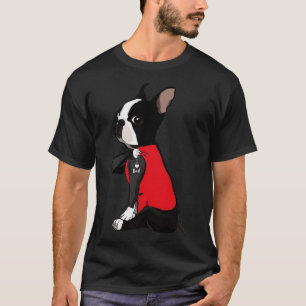 Camiseta Boston Terrier Dog Tattoo I Love Pai Dia de os pai