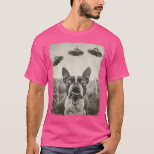 Camiseta Boston Terrier Dog Ufo Alienígena Independente Ext