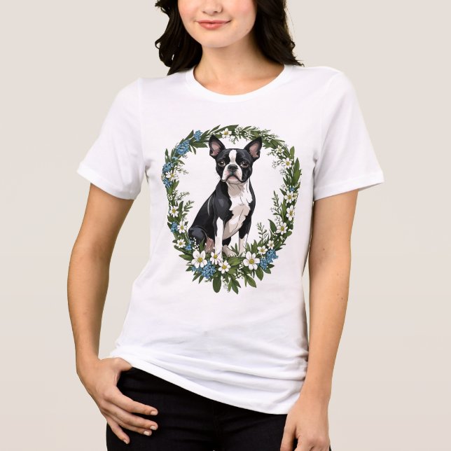 Camiseta Boston Terrier E Mayflowers De Massachusetts 1 (Frente)