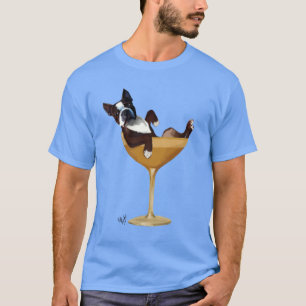 Camiseta Boston Terrier em Copktail Glass 2