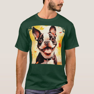 Camiseta Boston Terrier em outono
